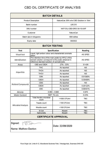 Naturecan 30% 9000mg CBD Broad Spectrum MCT Oil 30ml